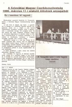 1990. március 11. - a cserkészszövetség megalakulásáról ír a Cserkész újság