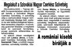 1990. március 12. - az Új Szó ír a cserkészszövetség megalakulásáról