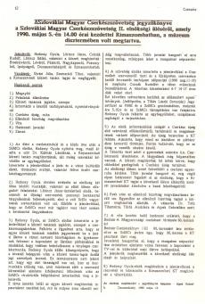 1990. május 5. - jegyzőkönyv a Szövetségi Cserkésztanács II. üléséről